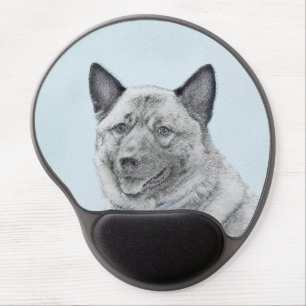 Norwegian Elkhound Painting - Original Dog Art Gel Mouse Pad