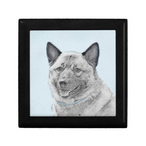 Norwegian Elkhound Painting _ Original Dog Art Gift Box