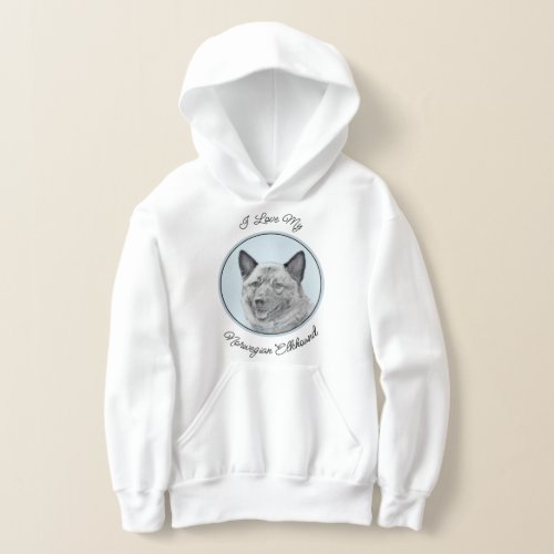 Norwegian Elkhound Painting _ Original Dog Art Hoodie