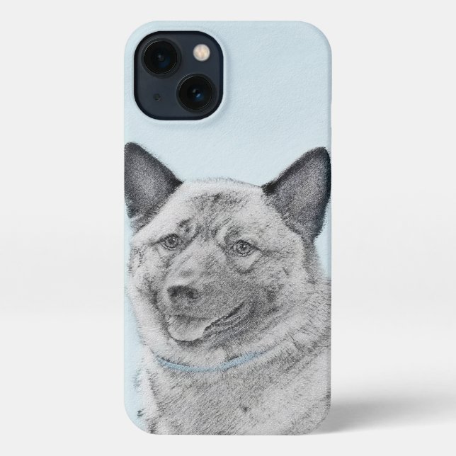 Norwegian Elkhound Painting - Original Dog Art iPhone Case (Back)