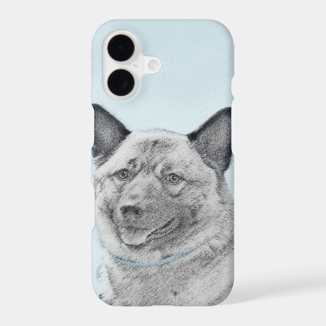 Norwegian Elkhound Painting - Original Dog Art iPhone Case (Back)