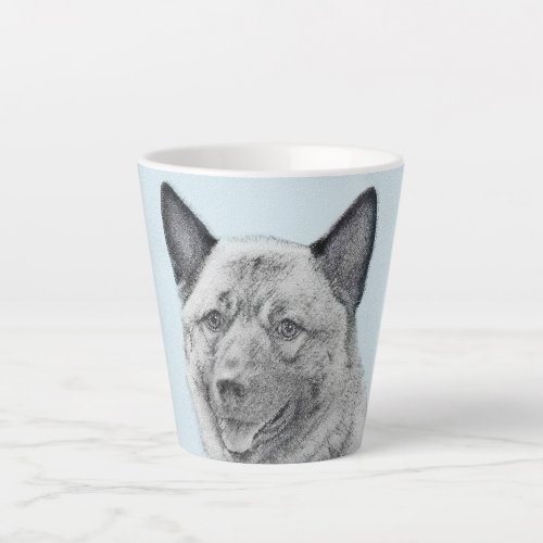 Norwegian Elkhound Painting _ Original Dog Art Latte Mug