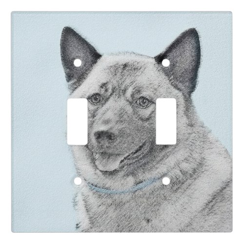 Norwegian Elkhound Painting _ Original Dog Art Light Switch Cover