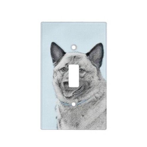 Norwegian Elkhound Painting _ Original Dog Art Light Switch Cover