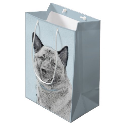 Norwegian Elkhound Painting _ Original Dog Art Medium Gift Bag