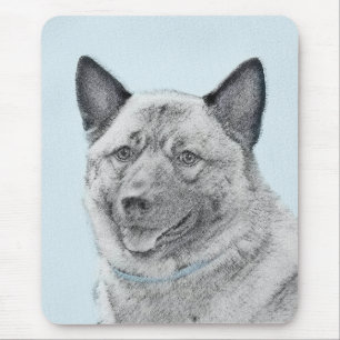 Norwegian Elkhound Painting - Original Dog Art Mouse Pad