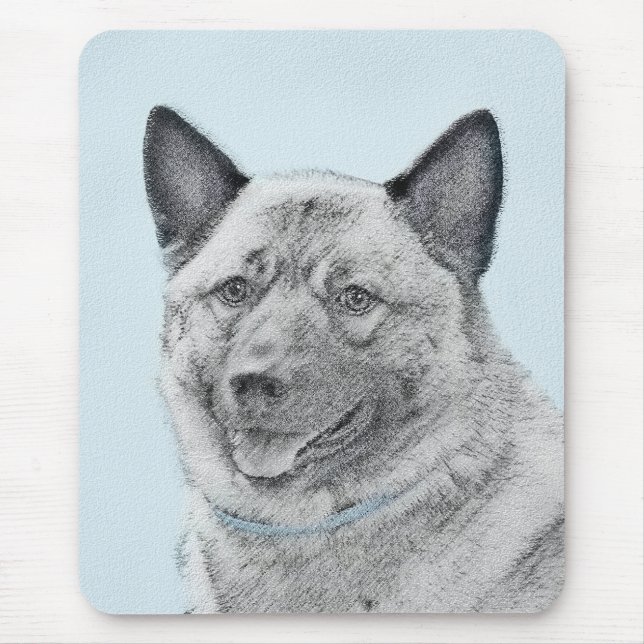 Norwegian Elkhound Painting - Original Dog Art Mouse Pad (Front)