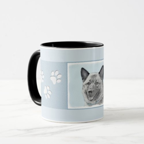 Norwegian Elkhound Painting _ Original Dog Art Mug