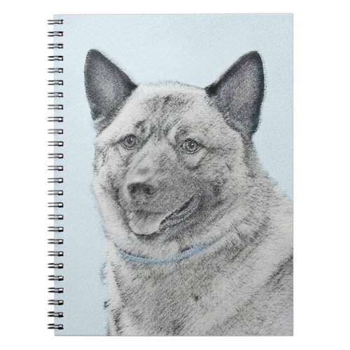 Norwegian Elkhound Painting _ Original Dog Art Notebook
