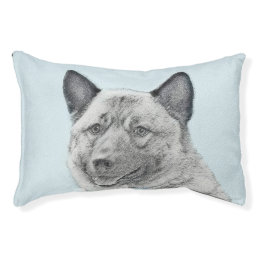 Norwegian Elkhound Painting - Original Dog Art Pet Bed