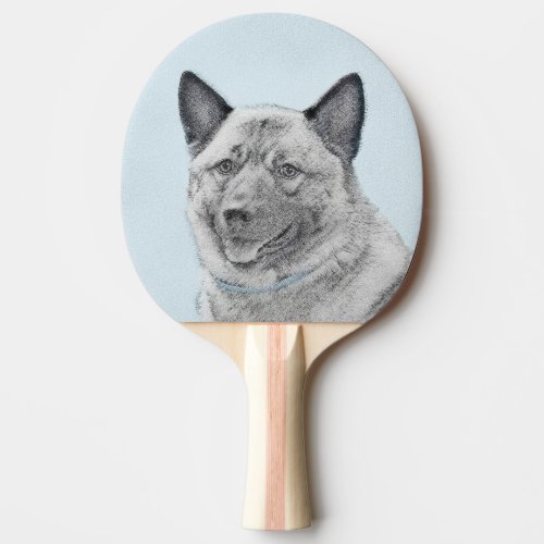 Norwegian Elkhound Painting _ Original Dog Art Ping Pong Paddle