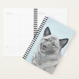 Norwegian Elkhound Painting - Original Dog Art Planner