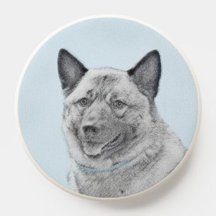 Norwegian Elkhound Painting - Original Dog Art PopSocket