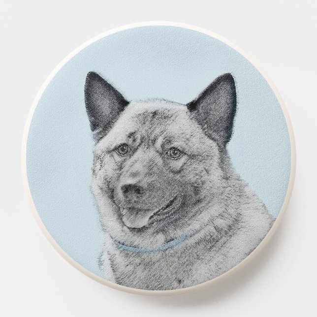Norwegian Elkhound Painting - Original Dog Art PopSocket (Popsocket)