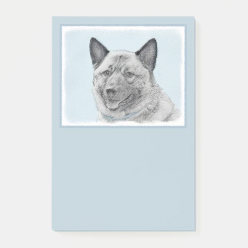 Norwegian Elkhound Painting _ Original Dog Art Post_it Notes