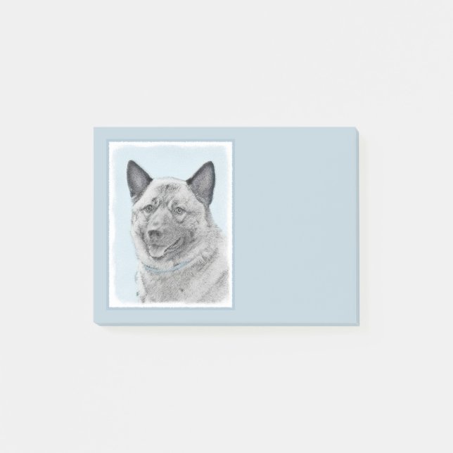 Norwegian Elkhound Painting - Original Dog Art Post-it Notes (Front)