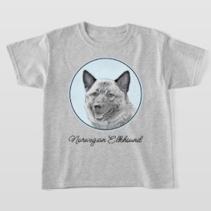 Norwegian Elkhound Painting - Original Dog Art T-Shirt