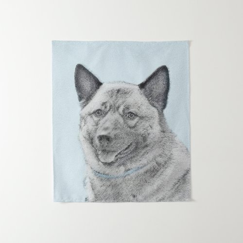 Norwegian Elkhound Painting _ Original Dog Art Tapestry