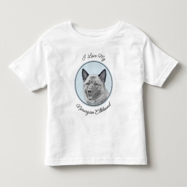 Norwegian Elkhound Painting - Original Dog Art Toddler T-shirt (Front)