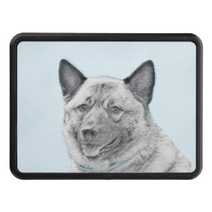 Norwegian Elkhound Painting - Original Dog Art Trailer Hitch Cover