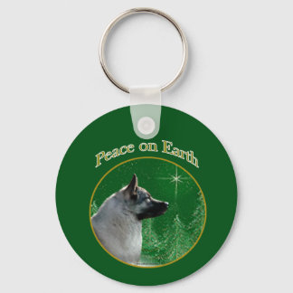 Norwegian Elkhound Peace Keychain