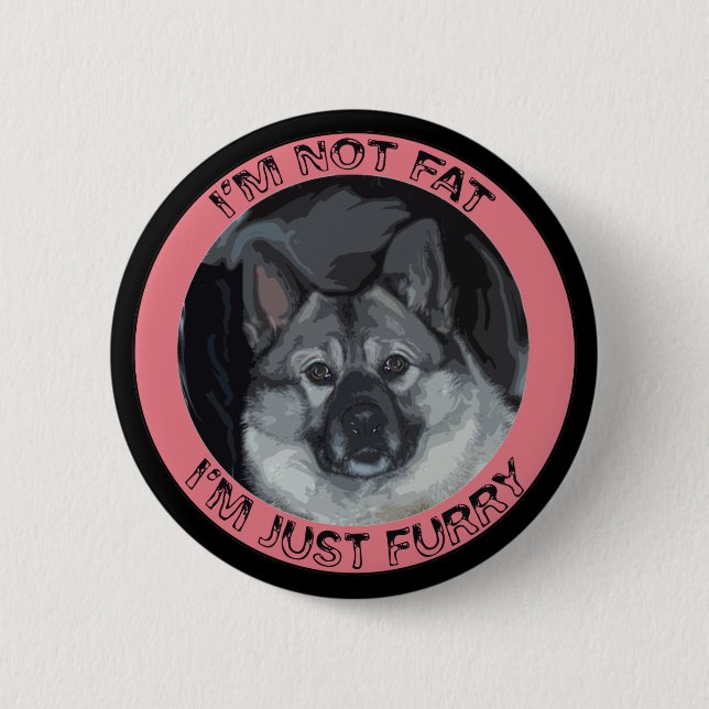 Norwegian Elkhound Pinback Button (Front)