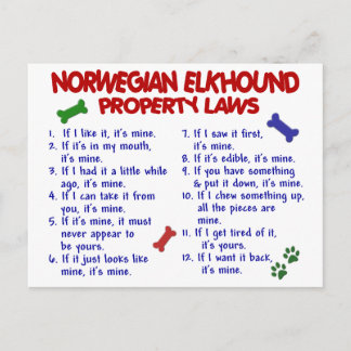 NORWEGIAN ELKHOUND Property Laws 2 Postcard