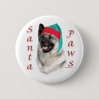 Norwegian Elkhound Santa Paws Button