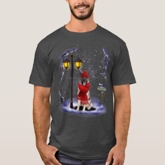 Norwegian Elkhound Santa Snow Christmas Light Wint T-Shirt