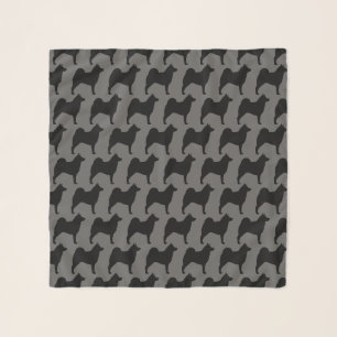 Norwegian Elkhound Silhouettes Pattern Scarf