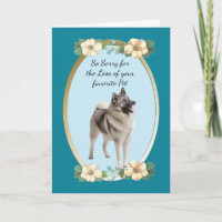 Norwegian Elkhound Teal Floral Sympathy - Pet Loss