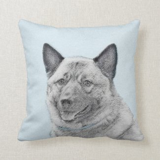 Norwegian Elkhound Throw Pillow