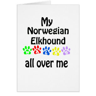 Norwegian Elkhound Walks Design Cards