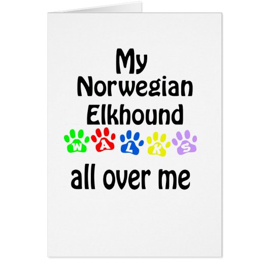 Norwegian Elkhound Walks Design Cards (Front)