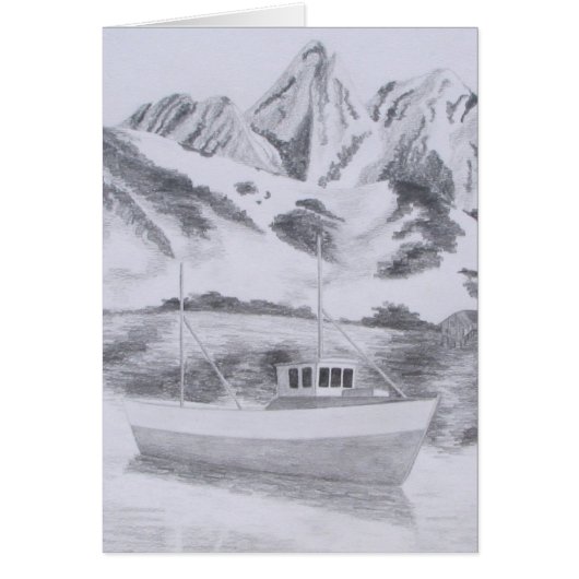 Norwegian Fishing Boat (Pencil) Cards (Front)