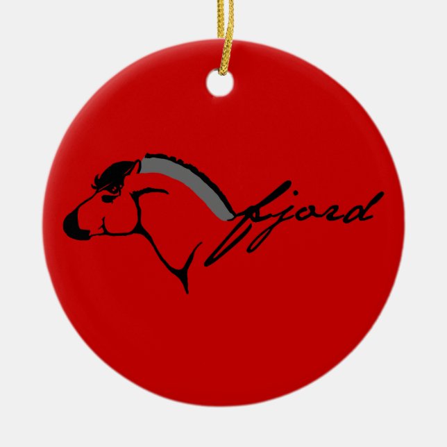 Norwegian Fjord Ceramic Ornament (Front)
