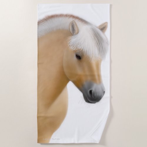 Norwegian Fjord Horse Art Beach Towel