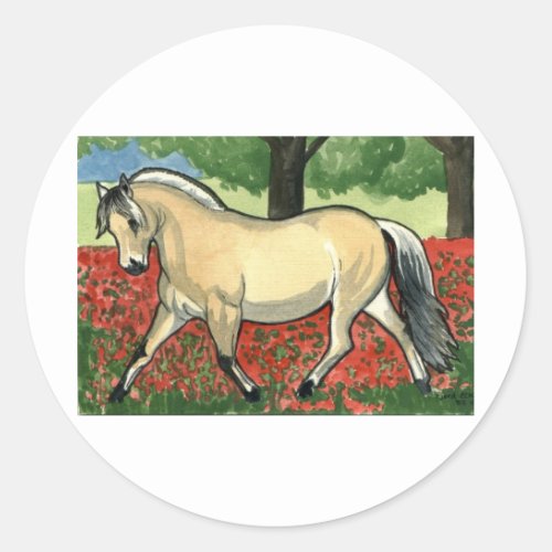 Norwegian Fjord HORSE ART Classic Round Sticker