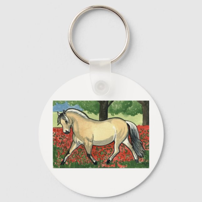 Norwegian Fjord HORSE ART Keychain (Front)