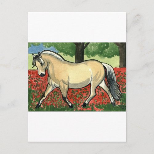 Norwegian Fjord HORSE ART Postcard