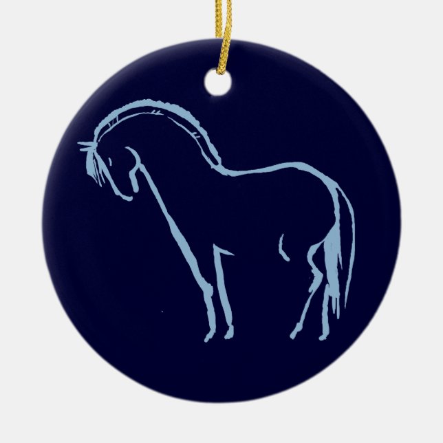 Norwegian Fjord Horse Ceramic Ornament (Front)