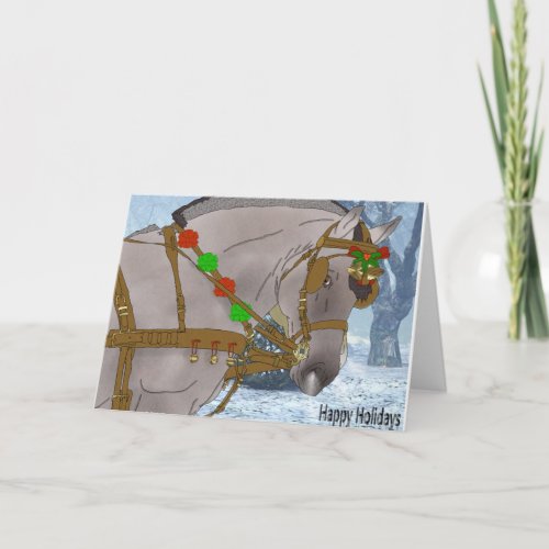 Norwegian Fjord Horse Christmas Holiday Card