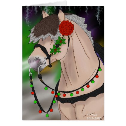 Norwegian Fjord Horse Christmas Stallion Christmas Card