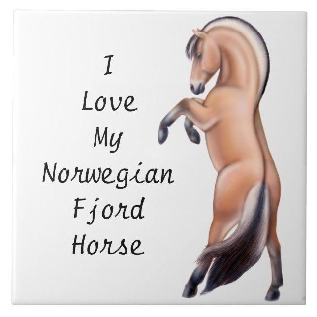 Norwegian Fjord Horse Customizable  Tile (Front)