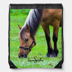 Norwegian Fjord Horse Drawstring Backpack