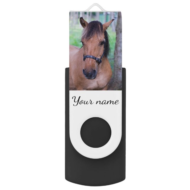 Norwegian Fjord Horse Flash Drive (Back (Vertical))