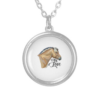 Norwegian Fjord Horse Gift Fjord Pony Silver Plated Necklace