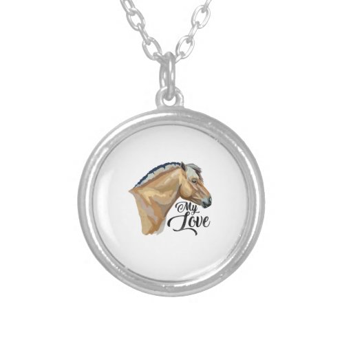 Norwegian Fjord Horse Gift Fjord Pony Silver Plated Necklace