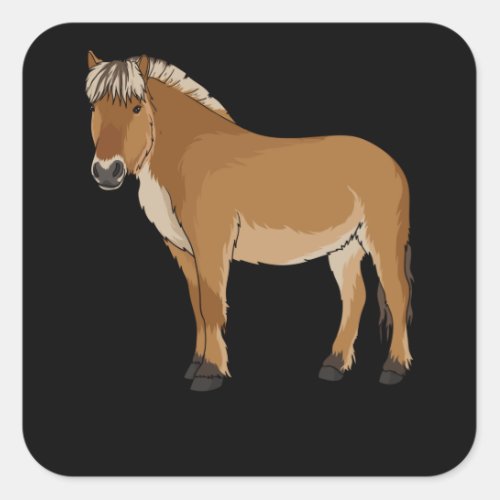 Norwegian Fjord Horse Gift Square Sticker