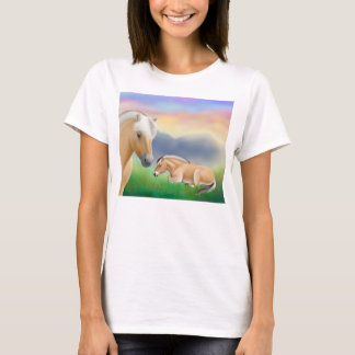 Norwegian Fjord Horses at Rest Babydoll Shirt